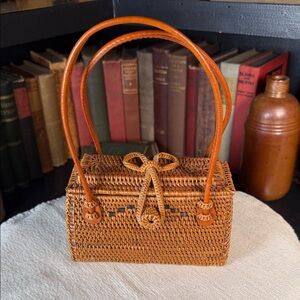Elegant Tan Woven Handbag